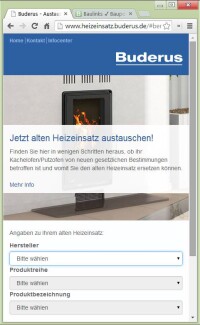 Austauschberater von Buderus findet Ersatz für alte Heizeinsätze