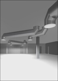 Tageslicht aus der Röhre für neue Büro-Arbeitsplätze tief im alten Fabrikgebäude