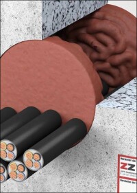 Neu Brandschutzmasse zum schnellen Verschließen kleiner Kabeldurchführungen