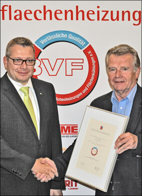 BVF-Siegel geht erstmals an einen Anbieter elektrischer Flächenheizungssysteme