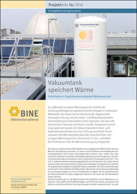 BINE-Projektinfo zur Wärmespeicherung mit Vakuum und Vulkangestein