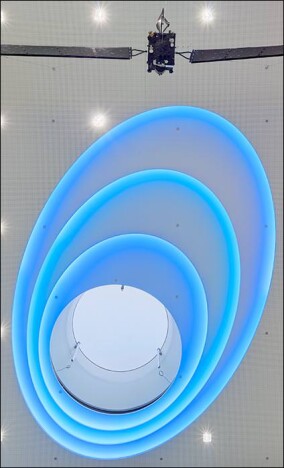 Rosetta lässt grüßen: Abgestufte Deckenellipsen als Planetenbahnen um Oberlichter