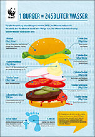 Infografik - Wasserfußabdruck eines Burgers