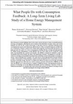 What People Do with Consumption Feedback: A Long-Term Living Lab Study of a Home Energy Management System