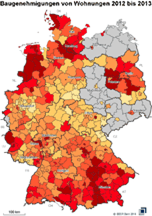 Baugenehmigungen von Wohnungen 2012 bis 2013