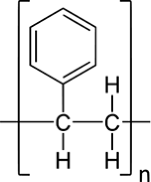 Strukturformel von Polystyrol