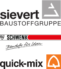 Logos von Sievert, quick-mix Gruppe und SCHWENK Putztechnik)