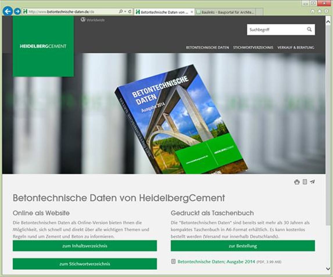 Betontechnischen Daten online