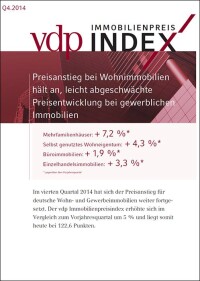 Preise für deutsche Wohn- und Gewerbeimmobilien stiegen 2014 um 5% und 3,8%