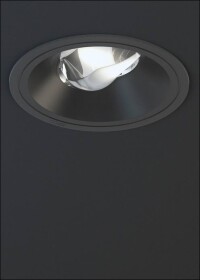 Erco Downlight Skim in Schwarz mit linearer Lichtverteilung für Räume in dunklen Farben