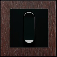 Schalterrahmen aus Holz, Leder und Metall neu von Peha