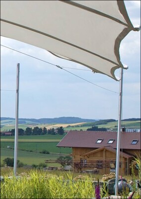 40 Quadratmeter Sonnensegel für Sonnenschutz auf Knopfdruck