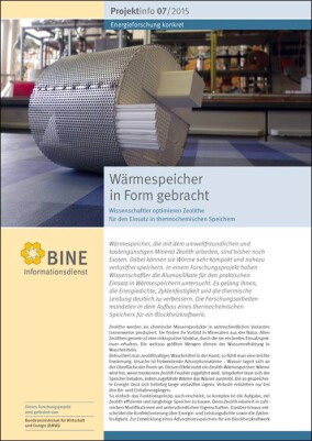 BINE-Projektinfo: Neues Zeolith speichert mehr Wärme