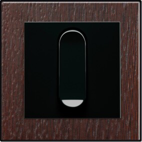 Schalterrahmen aus Holz, Leder und Metall neu von Peha