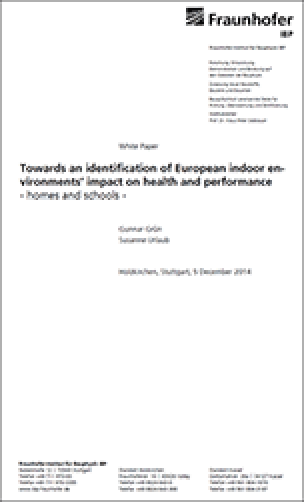 Towards an identification of European indoor en-vironments’ impact on health and performance - homes and schools