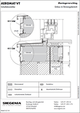 Montagevorschlag für den Einbau im Brüstungs­bereich