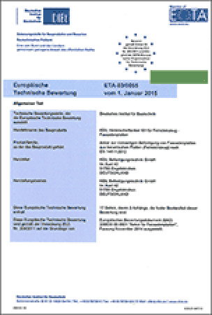 Europäische Bewertung für einen Hinterschnittanker zur rückseitigen Befestigung von Fassadenplatten