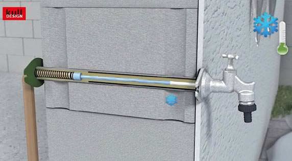 Frostsicherer Außenwasserhahn mit Volumenkompensator