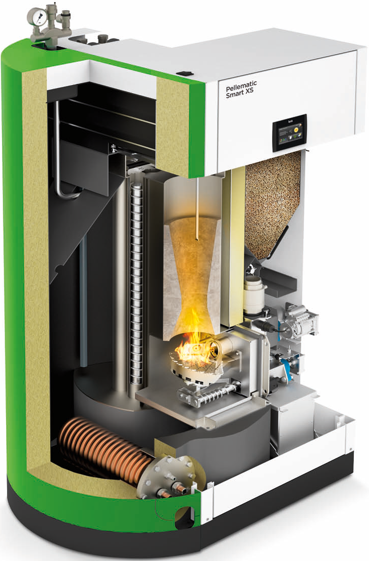 Auf 0,9 m²: Pellet-Kompaktgerät mit Brennwerttechnik und Pufferspeicher neu von ÖkoFEN