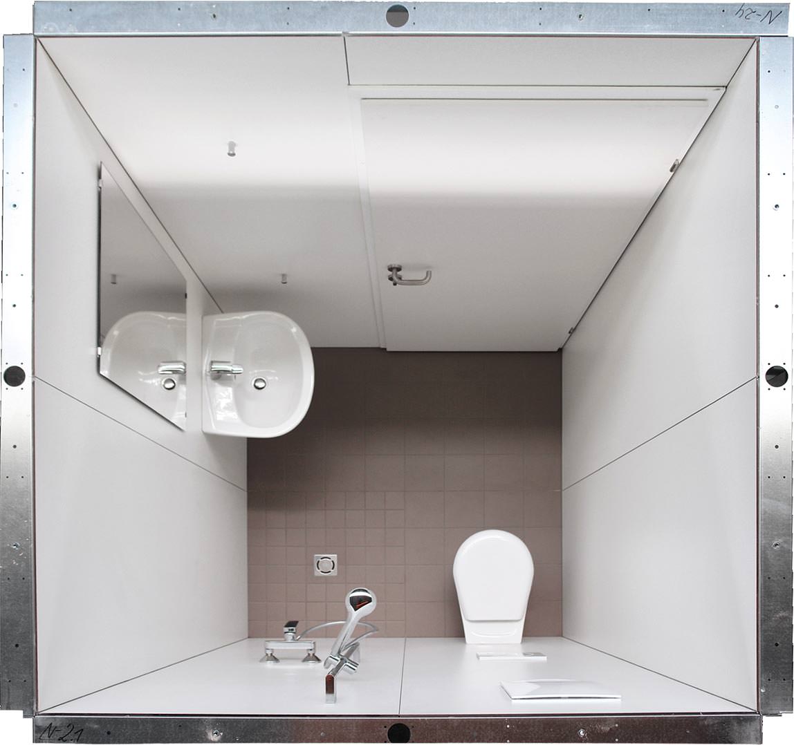 Geberit liefert 2½ m² große Fertigbäder direkt zum Einbauort Geberit liefert 2½ m² große Fertigbäder direkt zum Einbauort