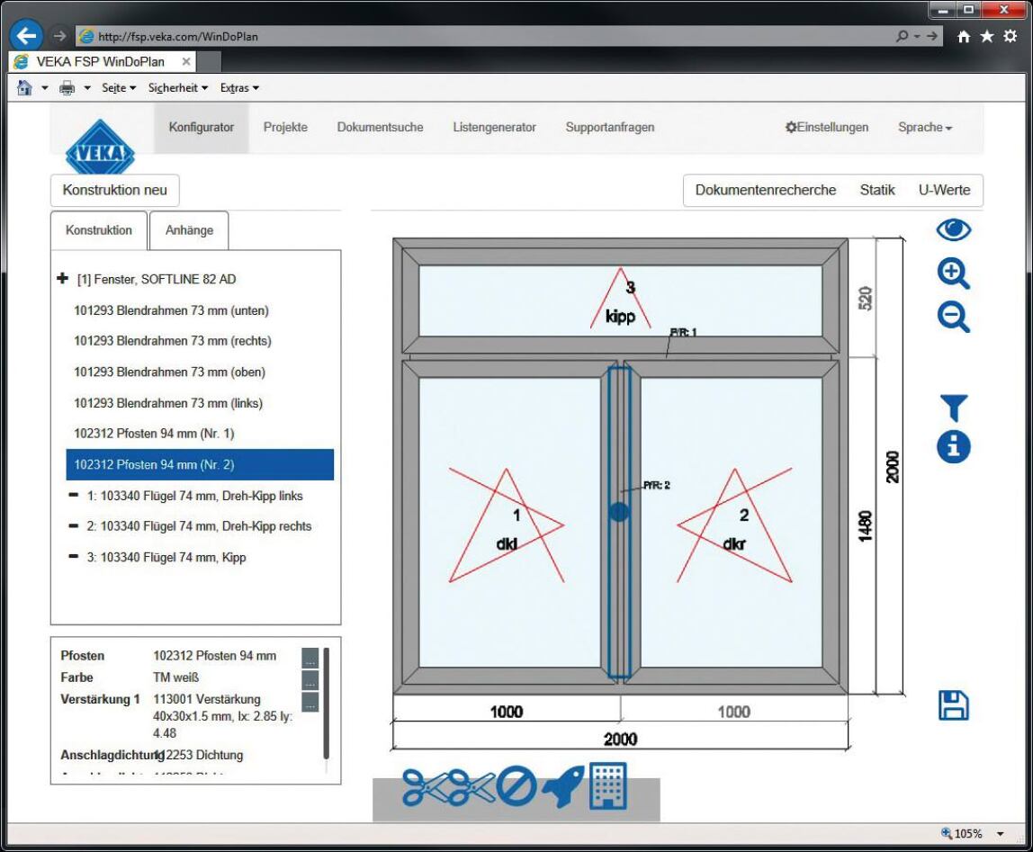 Fensterplanungssoftware FSP WinDoPlan