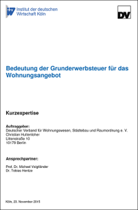 Studie: „Bedeutung der Grunderwerbsteuer für das Wohnungsangebot“