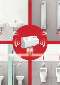 eSchell vernetzt x mal 64 Sanitärarmaturen über Funk und/oder Kabel