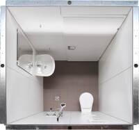 Geberit liefert 2&frac12; m² große Fertigbäder direkt zum Einbauort