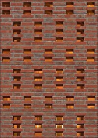 Perforierte Ziegel-Fassade mit Lichteffekten zwischen Kleiner Weser und Weser