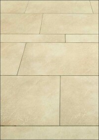 Bodenfliesen mit dezent-lebhafter Rhythmik als verbindendes Element einer Reha-Klinik