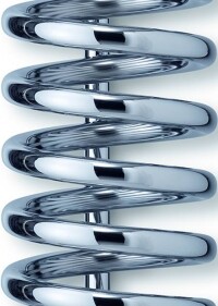 In einem Zug zur Wendel/Helix gebogenes Rohr als Heizkörper