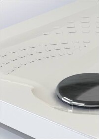 40 mm flacher Sanftläufer-Duschboden mit integriertem Pumpenablauf