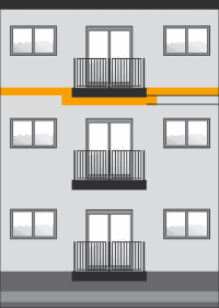 Brandriegel an thermisch getrennten Balkonen