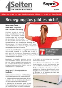 Sopros „4x4 der Bauchemie“ 4/2016 zu Bewegungsfugen