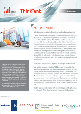 BDU: „Mittelständische Bauwirtschaft steht vor größeren Veränderungen“