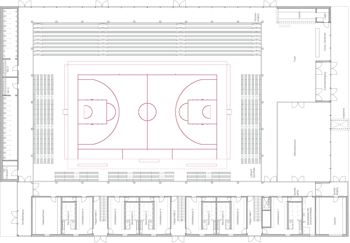 Grundriß EG - Basketball