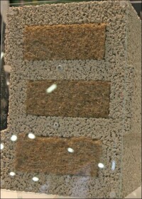 Neue Leichtbeton-Mauersteine mit Zementschaum- und Hanffüllung