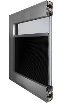 Sonnen- und Blendschutz aus der Glasleiste für Schücos Aluminium-Fenstersystem