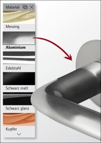 Türfunktionselemente mit speziellen Oberflächen und Farben auf Architektenwunsch