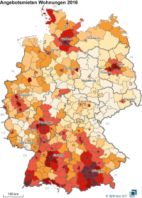 Neuvertragsmieten 2016 bundesweit durchschnittlich(!) um 4,9% gestiegen