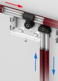 2 neue Montageblöcke zur Vermeidung einer kritischen Wärmeübertragung aufs Kaltwasser