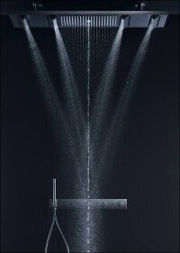 3.600 cm² großer Duschhimmel à la Axor mit neu entwickeltem „PowderRain“