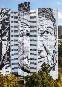 43 Meter hohes Riesenwandgemälde in Mannheim - auch organisatorisch ein Mammutprojekt