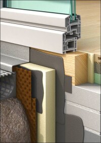 Detailabdichtung für bodentiefe Fenster à la Hahne per Flüssigkunststoff