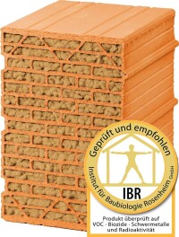 Silvacor - Unipors Ziegelstein mit Holzfaser-Füllung hinsichtlich Wohngesundheit zertifiziert