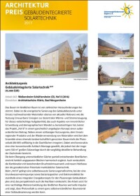 Architekturpreis „Gebäudeintegrierte Solartechnik 2017“ entschieden