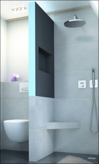 Wedi Sanwell: Wandelement mit integrierter Nische für Badezimmer und Wellnessanlagen