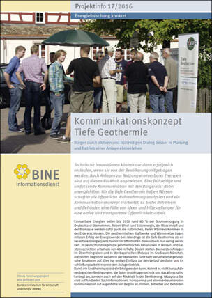 BINE-Projektinfo „Kommunikationskonzept Tiefe Geothermie“ (17/2016) 