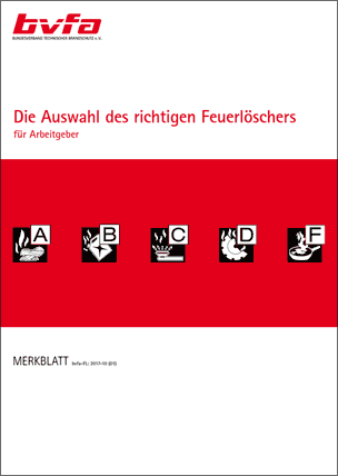 bvfa-Merkblatt „Die Auswahl des richtigen Feuerlöschers für Arbeitgeber“