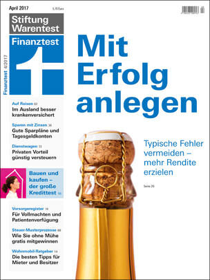 April-Ausgabe der Zeitschrift Finanztest